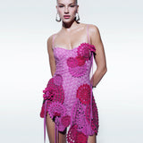 3-D Flower Stud Dress