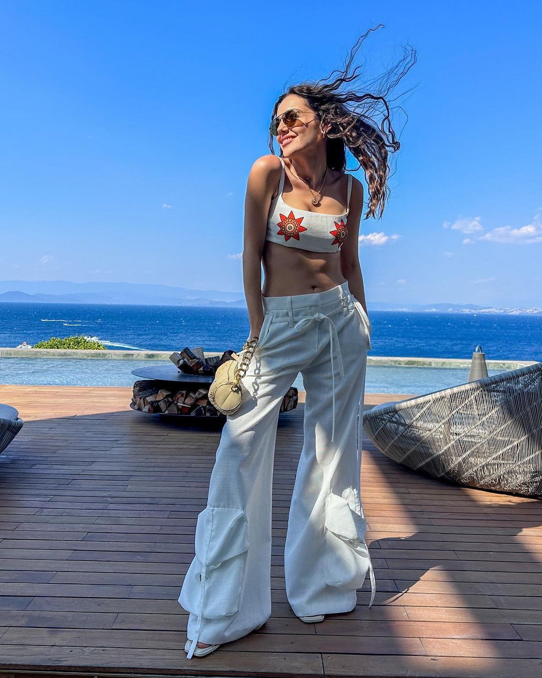 Yağmur Tanrısevsin wearing "Compass" Top and "Anatolian Cotton" Pants from ZTSS23