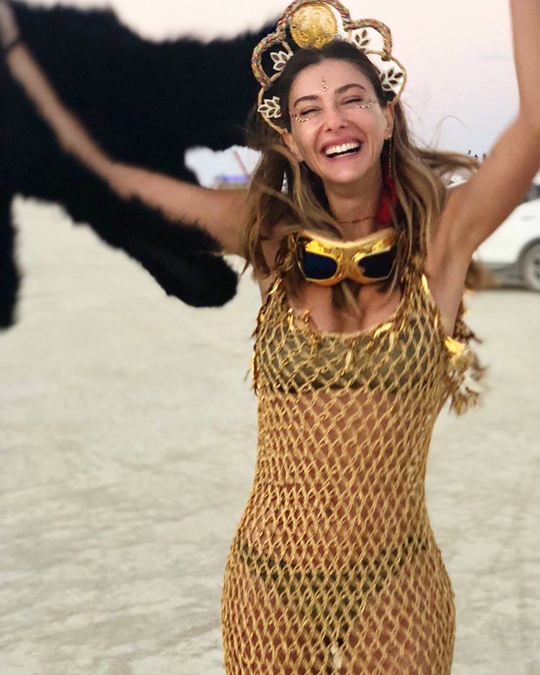 Şeyma Subaşı in Zeynep Tosun Couture during Burningman