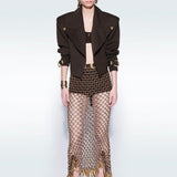 Gold Cannes Midi Skirt